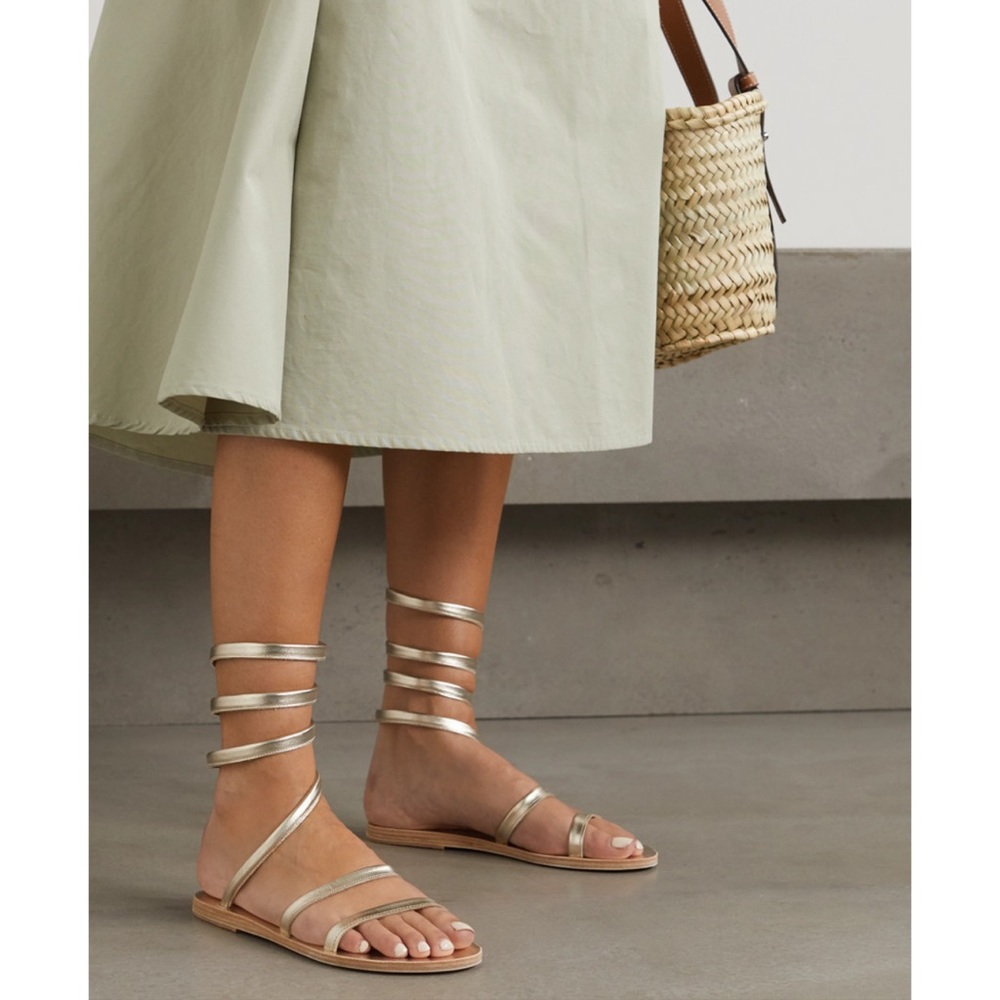 Ancient Greek Ofis Sandals in Platinum NWT